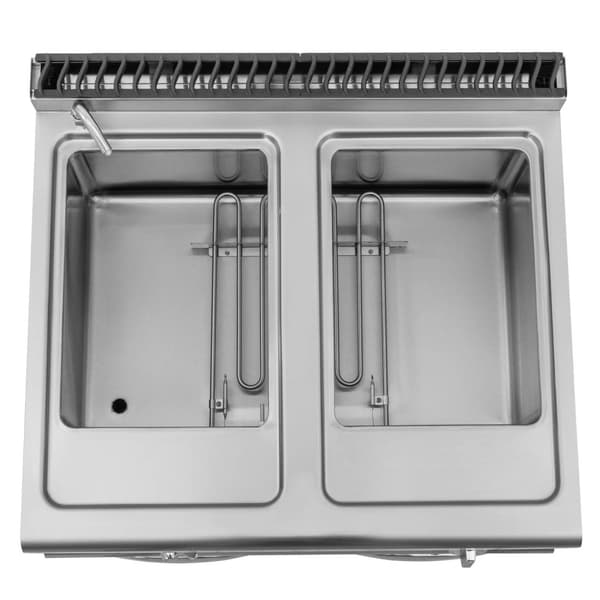 Royal Catering - Bain marie - 6000 W - 2 x GN 1/2 - 2 x GN 1/3 - Vattenkran - Underskåp (80 x 73 cm)
