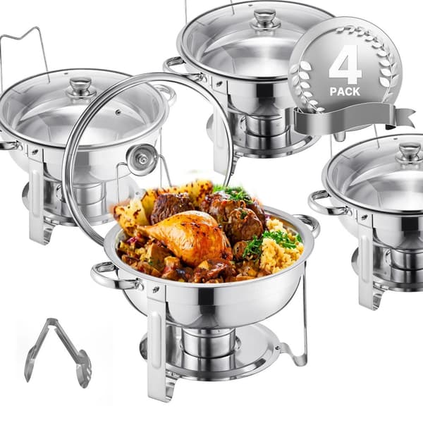 Chafing Dish -setti, Pyöreä Catering-lämmitin, Helppo puhdistaa,hopea