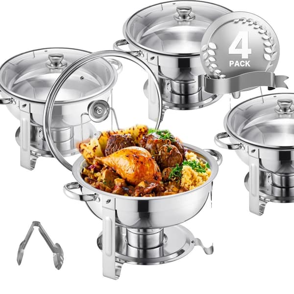 Chafing Dish -setti, Pyöreä Catering-lämmitin, Helppo puhdistaa,hopea