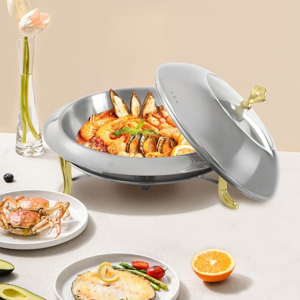 Chafing Dish Bufféset, 3L Kapacitet, Rostfritt Stål Design, Säker Anti-Bränn Handtag