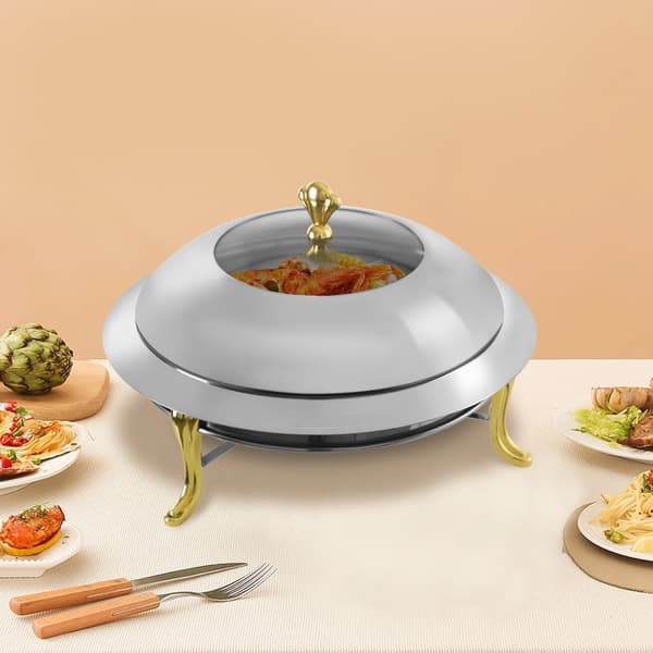Chafing Dish Bufféset, 3L Kapacitet, Rostfritt Stål Design, Säker Anti-Bränn Handtag