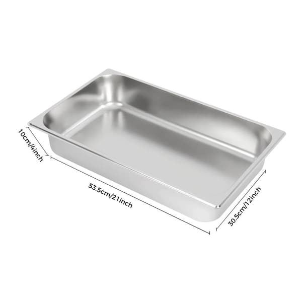 Rostfritt Stål Värmeskål, 4-delars Set, Diskmaskinssäker, Stor Kapacitet,silverfärgad