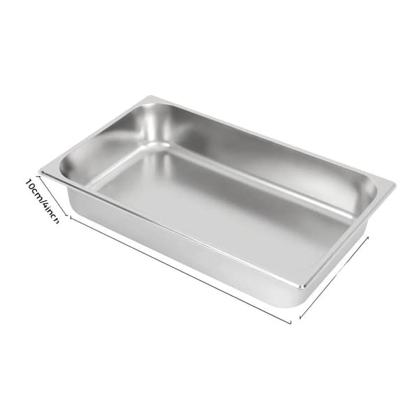 Rostfritt Stål Värmeskål, 4-delars Set, Diskmaskinssäker, Stor Kapacitet,silverfärgad