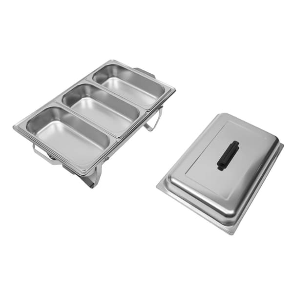 Rostfritt Stål Matvärmare, 3-Fack Design, Hög Kapacitet,3-fack