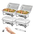 Miniatyrbild 1 av 2: Chafing Dish Set, 8 qt kapacitet, 4 enheter, inkluderar vikbar ställning,4st