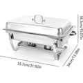 Miniatyrbild 2 av 2: Chafing Dish Bufféset, 9L Kapacitet, Rostfritt Stål Material, Elegant Design,Silver