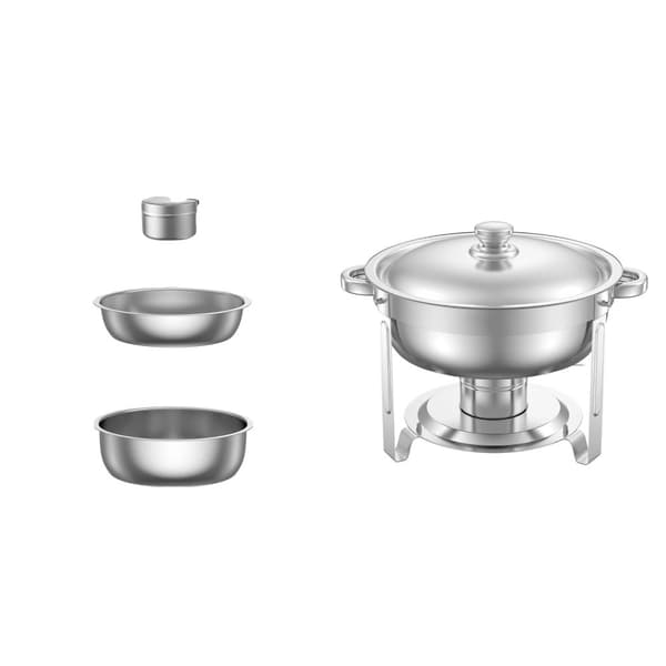 Chafing Dish, 5 Quart Kapacitet, Holdbart Rustfrit Stål,Sølv