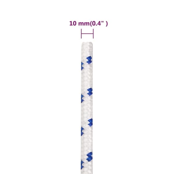 tovværk til båd 10 mm 100 m polypropylen hvid