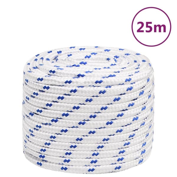 tovværk til båd 16 mm 25 m polypropylen hvid