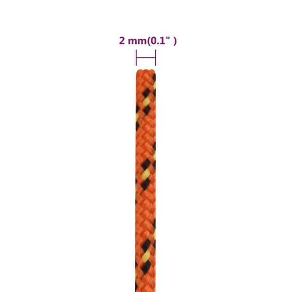 tovværk til båd 2 mm 100 m polypropylen orange