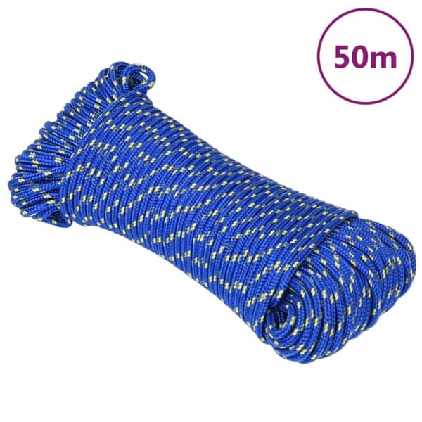 tovværk til båd 3 mm 50 m polypropylen blå