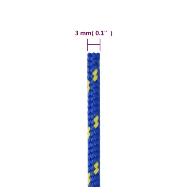 tovværk til båd 3 mm 100 m polypropylen blå