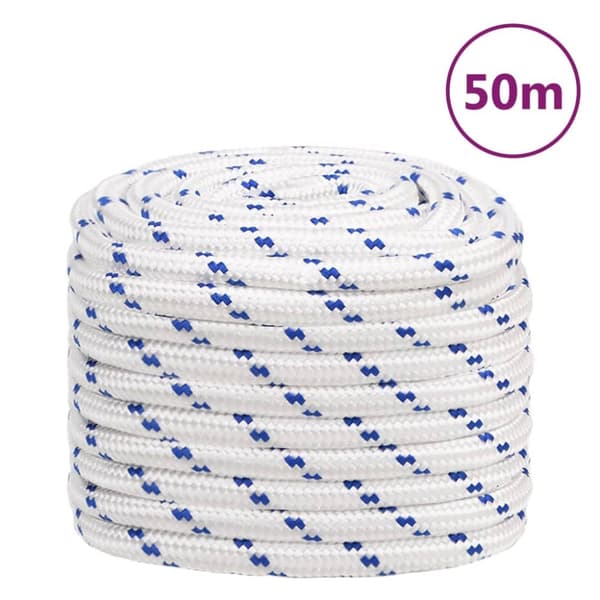 tovværk til båd 20 mm 50 m polypropylen hvid