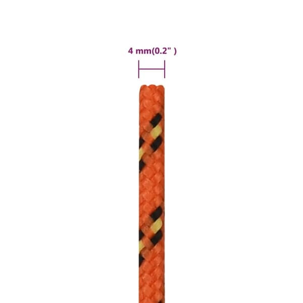 tovværk til båd 4 mm 250 m polypropylen orange