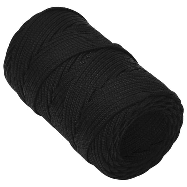 Työköysi musta 2 mm 25 m polyesteri