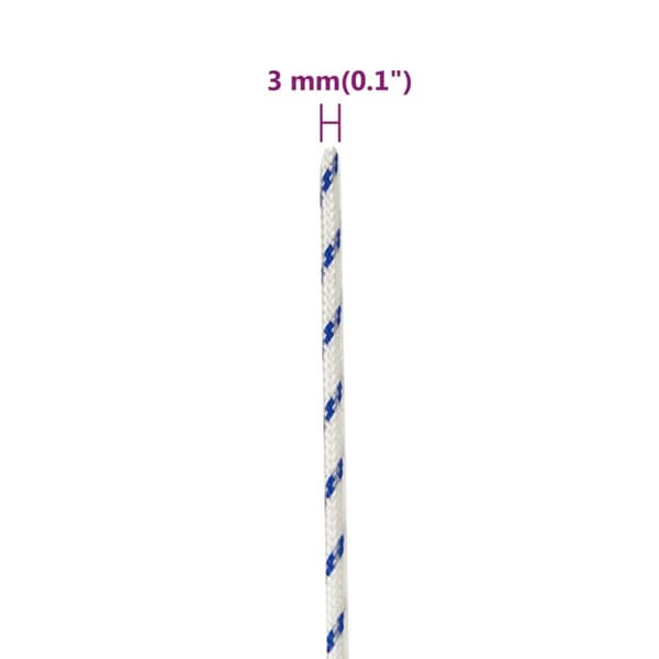 tovværk til båd 3 mm 25 m polypropylen hvid
