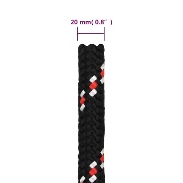 tovværk til båd 20 mm 50 m polypropylen sort