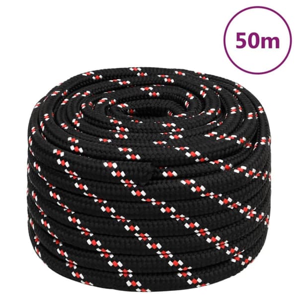 tovværk til båd 20 mm 50 m polypropylen sort