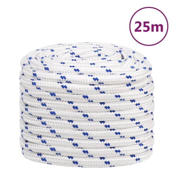 tovværk til båd 20 mm 25 m polypropylen hvid