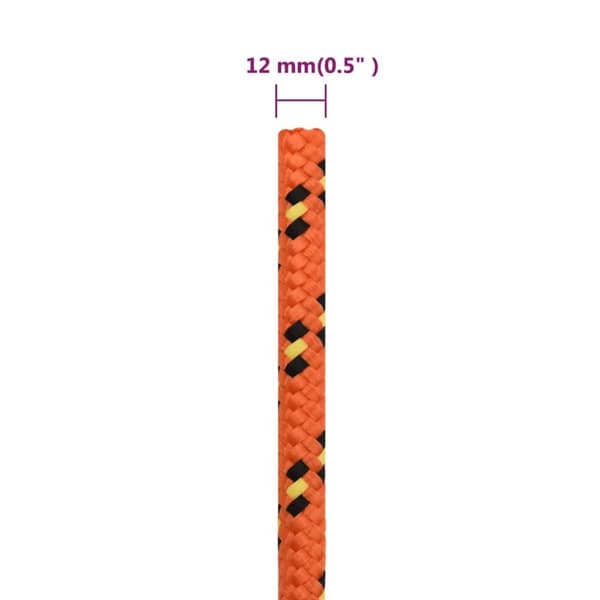 tovværk til båd 12 mm 25 m polypropylen orange