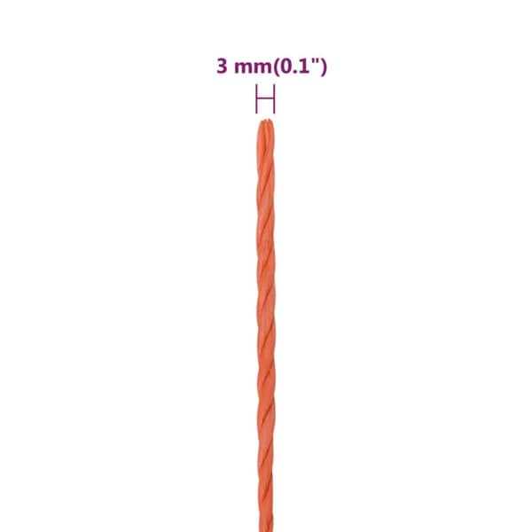 arbejdsreb 3 mm 10 m polypropylen orange