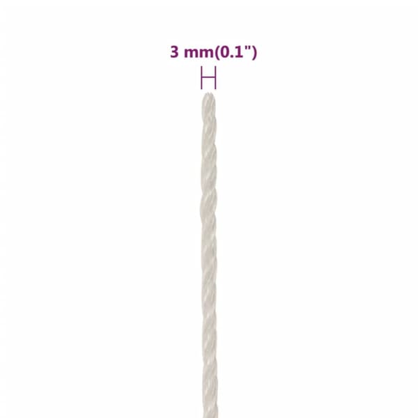 Työköysi valkoinen 3 mm 50 m polypropeeni