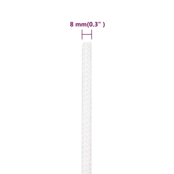Båtlina helvit 8 mm 250 m polypropylen