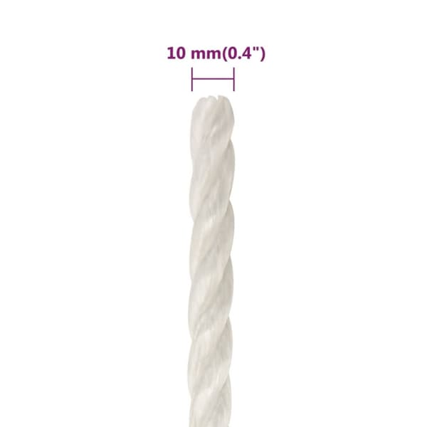 Työköysi valkoinen 10 mm 250 m polypropeeni