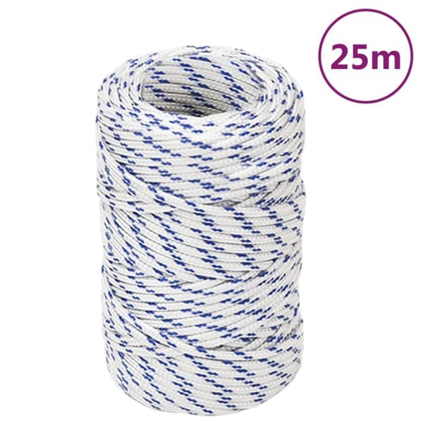 tovværk til båd 2 mm 25 m polypropylen hvid