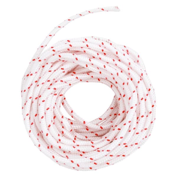 startsnor Ø5 mm 10 m nylon hvid og rød