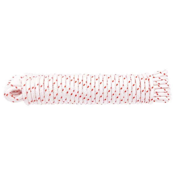 startsnor Ø5 mm 10 m nylon hvid og rød