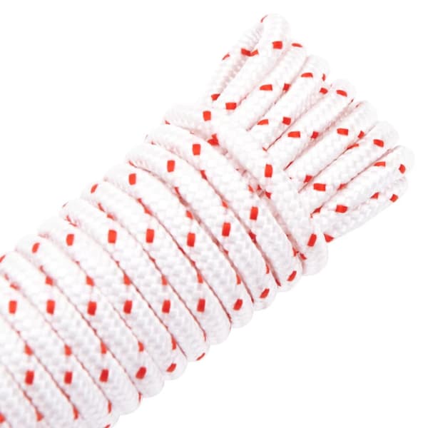 startsnor Ø5 mm 10 m nylon hvid og rød