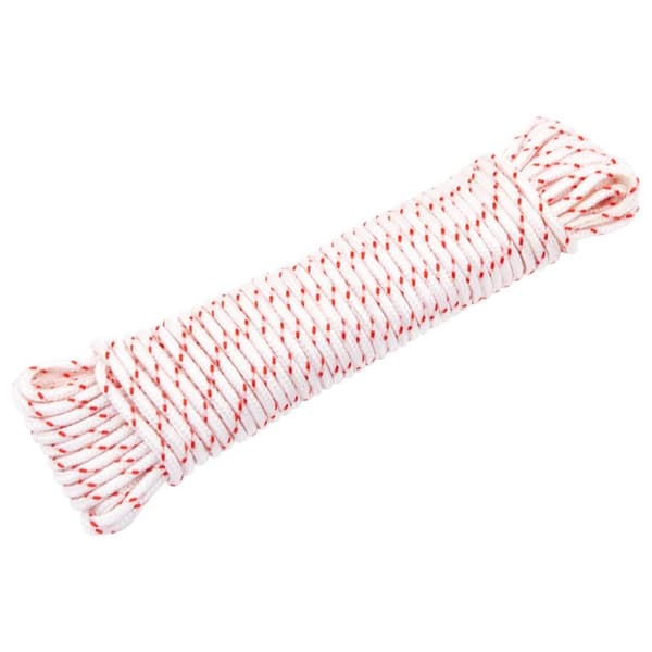 startsnor Ø5 mm 10 m nylon hvid og rød