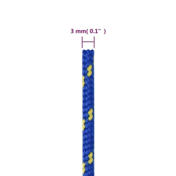 tovværk til båd 3 mm 25 m polypropylen blå