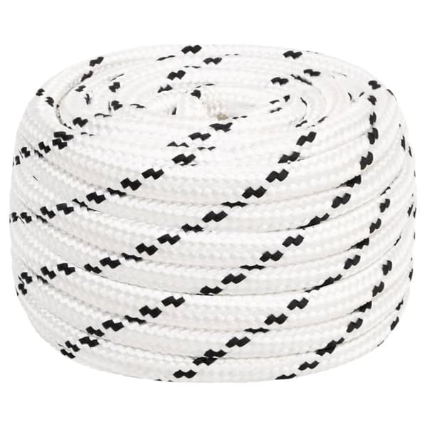 flettet tovværk 20 mm x 50 m polyester hvid