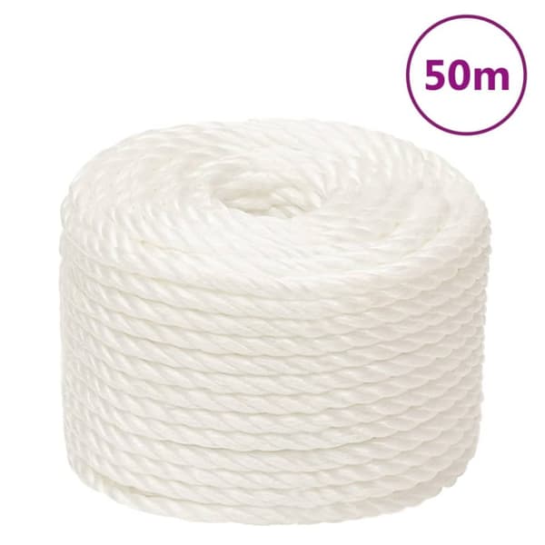 arbejdsreb 16 mm 50 m polypropylen hvid