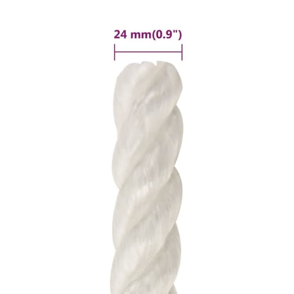 arbejdsreb 24 mm 25 m polypropylen hvid