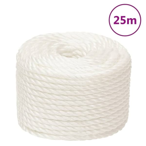 arbejdsreb 24 mm 25 m polypropylen hvid