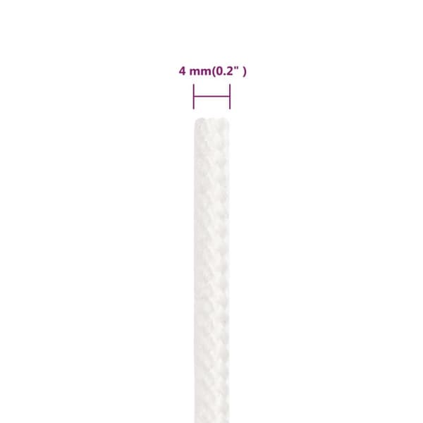 tovværk til båd 4 mm 25 m polypropylen hvid