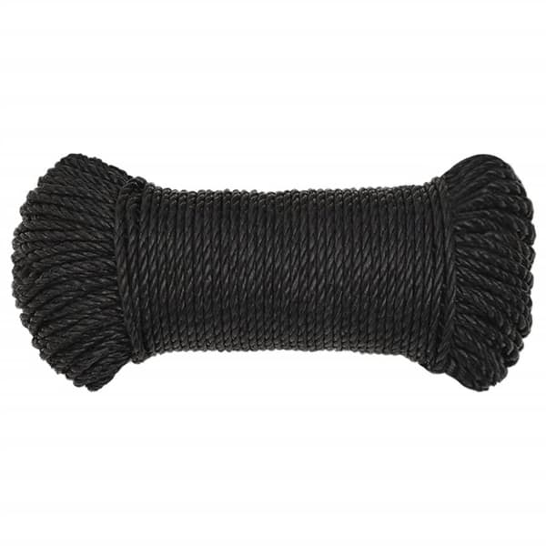 arbejdsreb 6 mm 500 m polypropylen sort