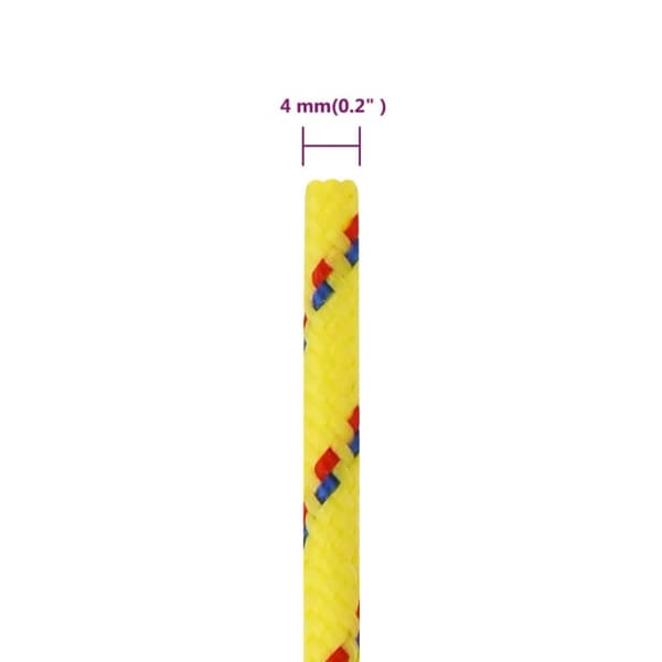 tovværk til båd 4 mm 25 m polypropylen gul