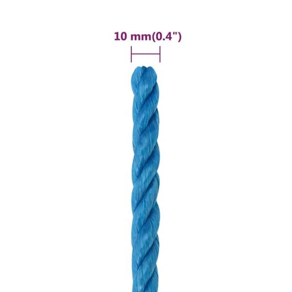 arbejdsreb 10 mm 50 m polypropylen blå