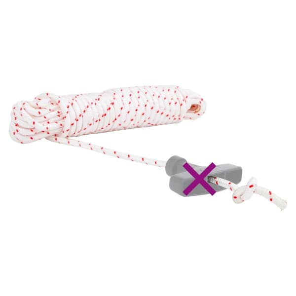 startsnor Ø6 mm 10 m nylon hvid og rød
