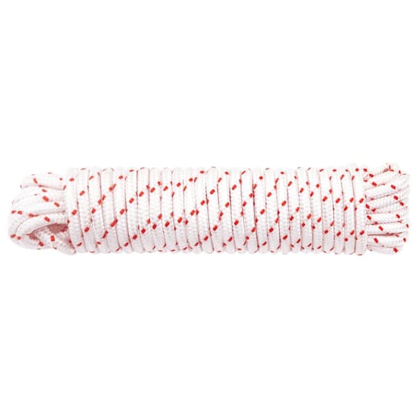 startsnor Ø6 mm 10 m nylon hvid og rød