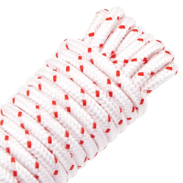 startsnor Ø6 mm 10 m nylon hvid og rød