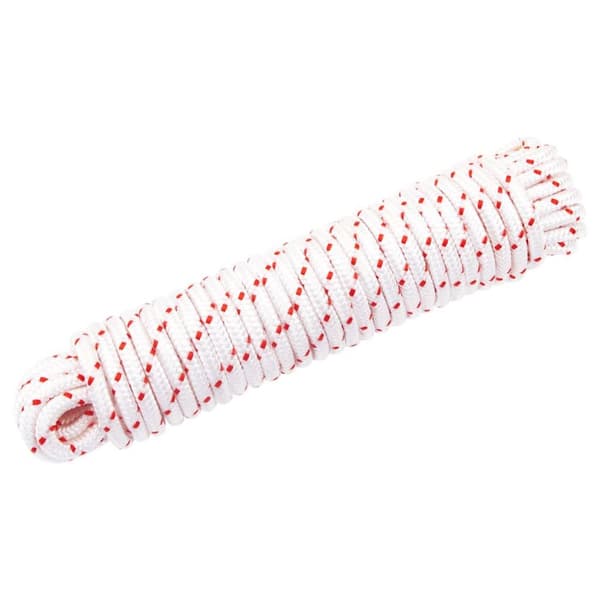 startsnor Ø6 mm 10 m nylon hvid og rød
