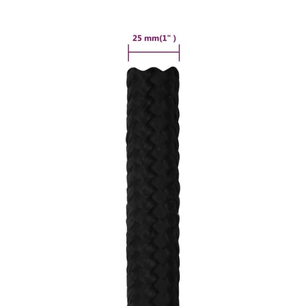 Rep svart 25 mm 50 m polyester