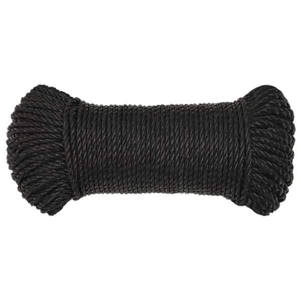 arbejdsreb 3 mm 25 m polypropylen sort