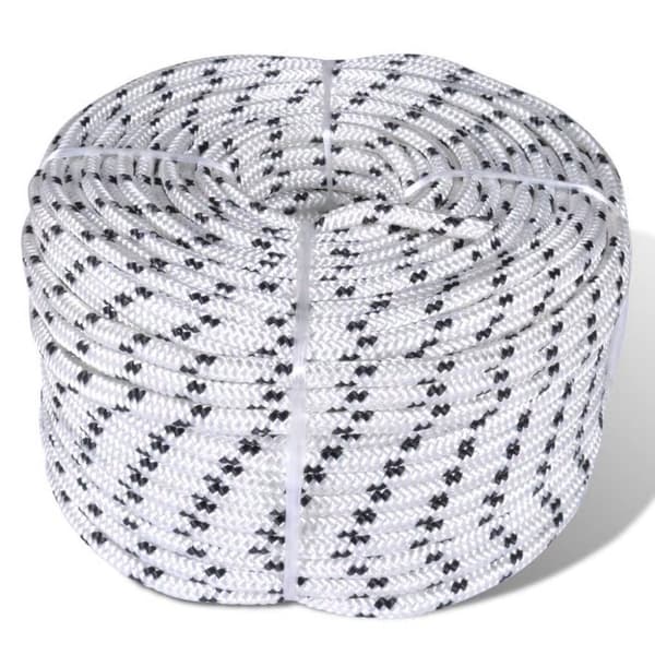 vidaXL Båttau 10 mm x 50 m spiralflettet polyester
