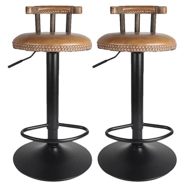 Barstol sæt, retro design, justerbar højde, Chokolade